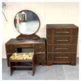 vintage mid-20th-century Art Deco "waterfall"