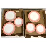 Pink glass dishware