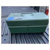 Vintage Green Metal Tool Box & Contents