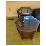 Lot of 2 Glass Top Side Tables