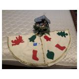 Vintage Christmas Tree Skirt and Decor