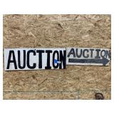 Lot of 2 - Wooden Auction Signs