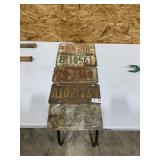 Lot of 5 Vintage License Plates 1941 & Up