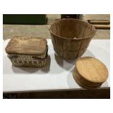Basket, Cheese Box, Metal Picnic Basket w/Filters
