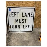 Left Lane Street Sign