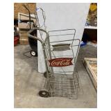 Vintage Metal Coca-Cola  Rolling Rack w/Dovetail