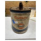 Metal Gulf Motor Oil 5gal Can