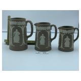 Set of 3 Wedgwood Brown Pitchers