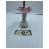 Fenton Pink/White Vase