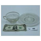 Fenton Hobnail Cup & Saucer