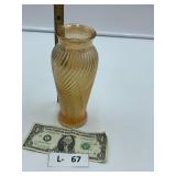 Amber Carnival Glass Vase