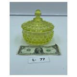 Fenton Hobnail Yellow Covered Dish