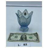 Fenton Opalescent Carnival Blue Candle Holder