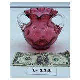 Ruffeled Edge Cranberry Jug (Fenton?)
