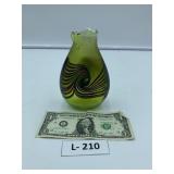 Signed HAT Glass Art Deco Green