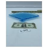 Blue Fenton Hobnail Fan Tray