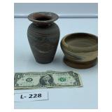 2 - Niloak Vase & Bowl (small chip)