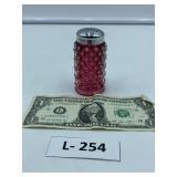 Cranberry Salt Shacker Fenton Hobnail