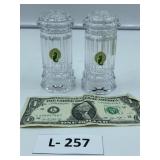 Pair Waterford Crystal Salt/Pepper Shackers