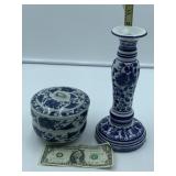 Orintal Bowl (Fitz & Floyd) & Candlestick