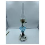 Aqua Milk Glass Lamp