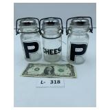 Glass Cheese/Pepper Shackers