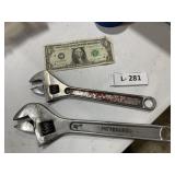 2 Cresent Wrenches 10" & 12"
