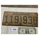 1936 Arkansas License Plate