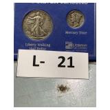 2 Silver Classics Liberty Half & Mercury Dime