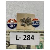 Ike & Dick President Racs Pins