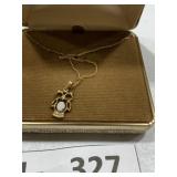 Gold Filled Owl Necklace Opal?