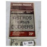 Baseball Program Astros vs Dodgers