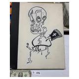 Skeleton Face Signed Art