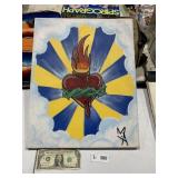 Bleeding Flame Heart Signed Art