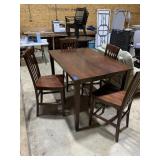 Pub Style Table & 4 Chairs w/ Storable Leaf