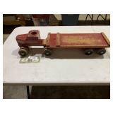 Vintage Wooden Toy Truck & Trailer