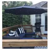 Phi Villa 7pc Patio Set w/Cover Solar LED Umbrella