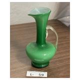 VIntage Italian Lime Green Cased Glass Pitcher