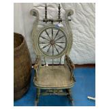 Vintage Spinning Wheel Rocking Chair