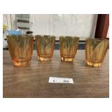 Set of 4 Noritake Breeze? Amber Glass Tumbler