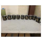 Vintage Federal Glass Zodiac Mugs (some damage)