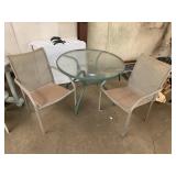 Glass TOp Patio Table & 2 Chairs