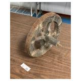 Antique Wood & Metal Goat Wagon Wheel