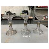 (3) Vintage MCM  Art Deco Style Glass Shelf Riser