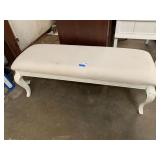 White Upholstered French Country Style Bench