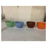 (4) Vintage Swirl Glass Bowls