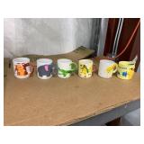 (5) Plastic Kids Animal Cups