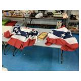 (3) Pleated Fan American Flag Decor
