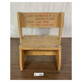 1950s Wooden Childs Convertible Step Stool Chair