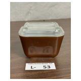 Vintage Pyrex Refrigerator Dish Brown w/Lid 501